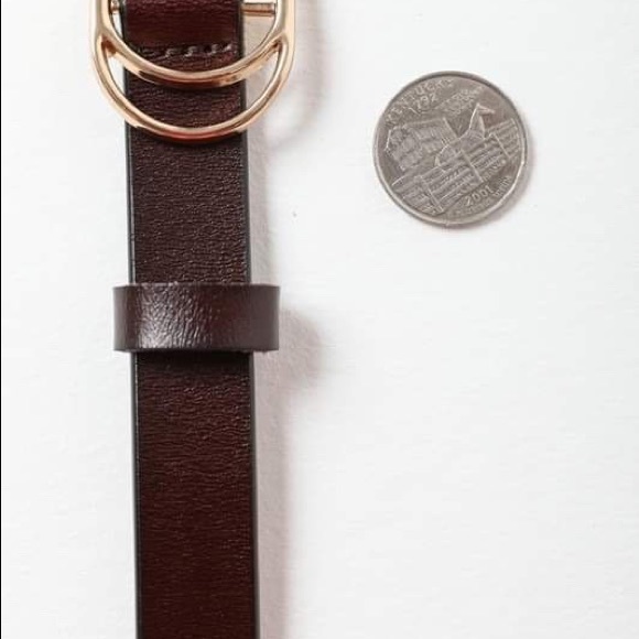 Brown Double Ring Belt // 100% Leather - Picture 3 of 5